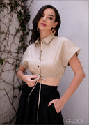 Collar Detailed Crop Top - 280325