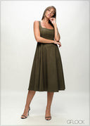 Square Neck Midi Dress - 090226