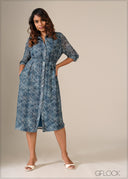Printed Shirt Dress - 130326