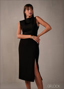 Sleeve Detailed Midi Dress - 160326