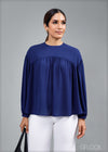 Oversized Blouse With Gatherings - 260224