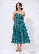 Tie Dye Smocking Detailed Dress - 300425