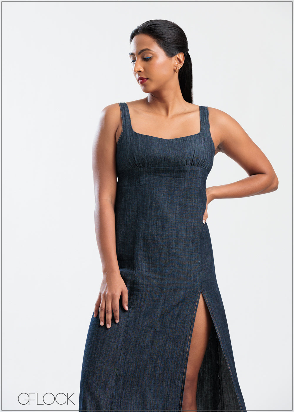 Denim Midi Dress - 250625