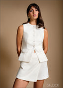 D-ring detail high waist skort