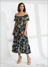 Puff Sleeve Floral Tiered Dress - 220124