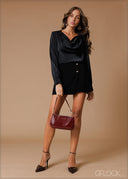 Button Detailed Skort - 140826