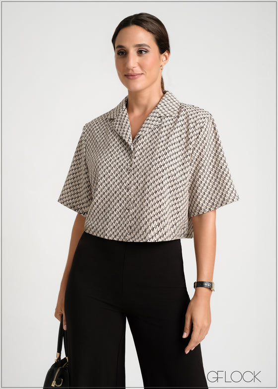 Lapel Collar Top - 300924