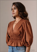 Puff Sleeve Smocked Top - 121026