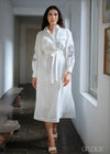 Embroidered Linen Midi Dress - 010923