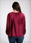 V-Neck Long Sleeve Shirt - 100225