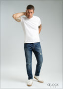 Dark Wash Slim Fit Ripped Jean - Long Length - 121125