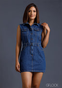 Mid Blue Pinafore - 270124