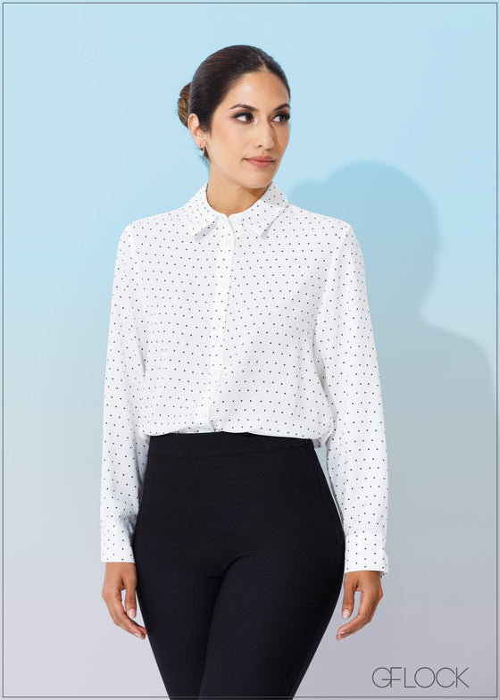 Basic long sleeve shirt with printed dot