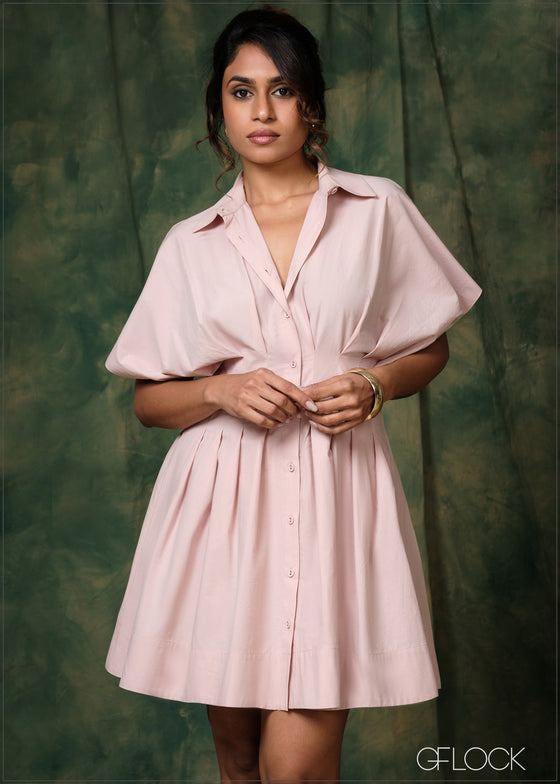 Pleated Detail Mini Dress - 171225