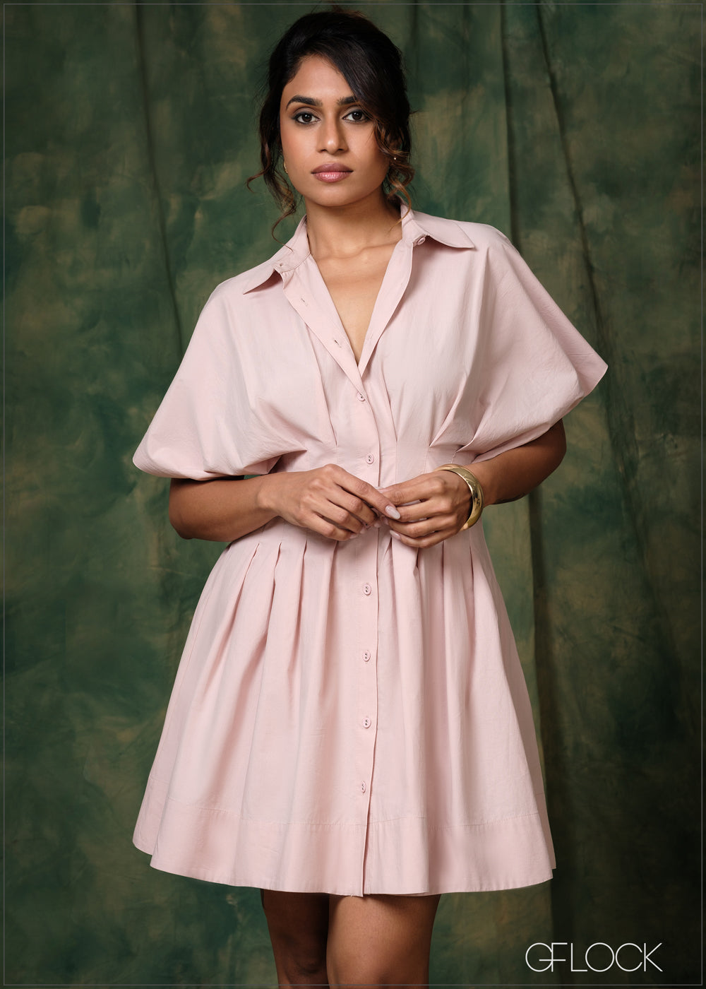 Pleated Detail Mini Dress - 171225