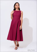 Waist Gathered Detailed Dress - 300425