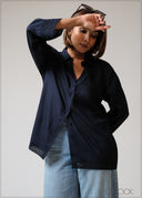 Loose Fitting Lace Detail Shirt - 230625