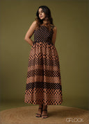 Printed Strappy Maxi Dress - 100726