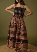 Printed Strappy Maxi Dress - 100726