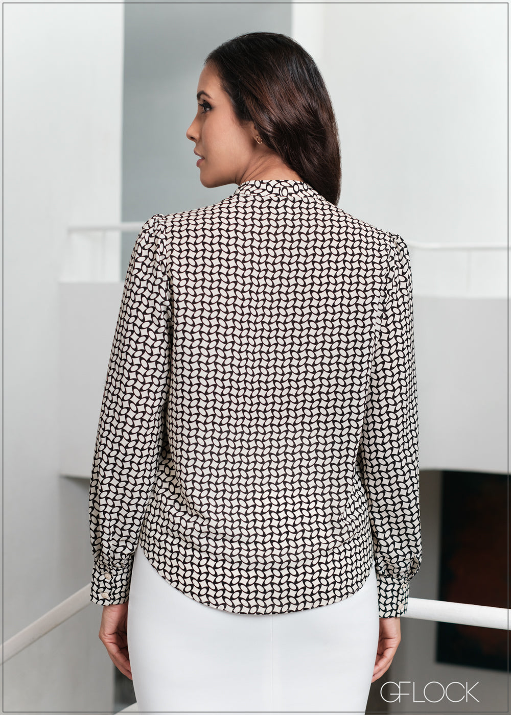 Puff Sleeve Blouse With Front Tie - 02 - 061123