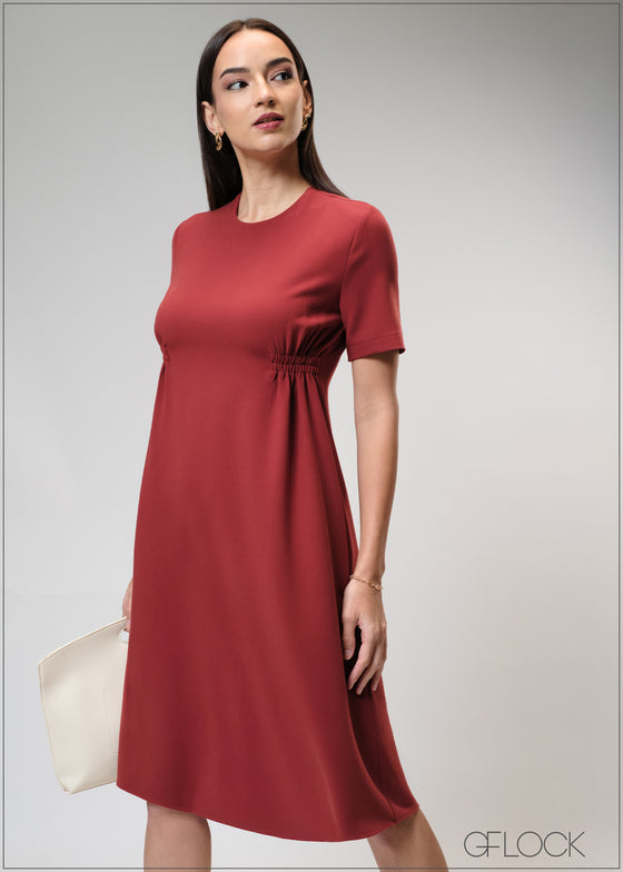 Dress With Ruched Waist - 210325