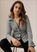 Back Tie Detailed Gingham Shirt - 280926