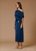 Knot Detail Cold Shoulder Dress - 140826
