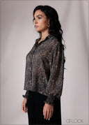 Collared Puff Sleeve Top - 151026