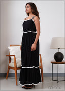 Contrast Piping Detailed Dress - 280826