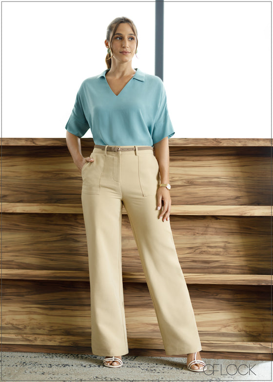 Straight Leg Pant With Seam - 090824