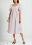 Puff Sleeve Mini Dress - 090725