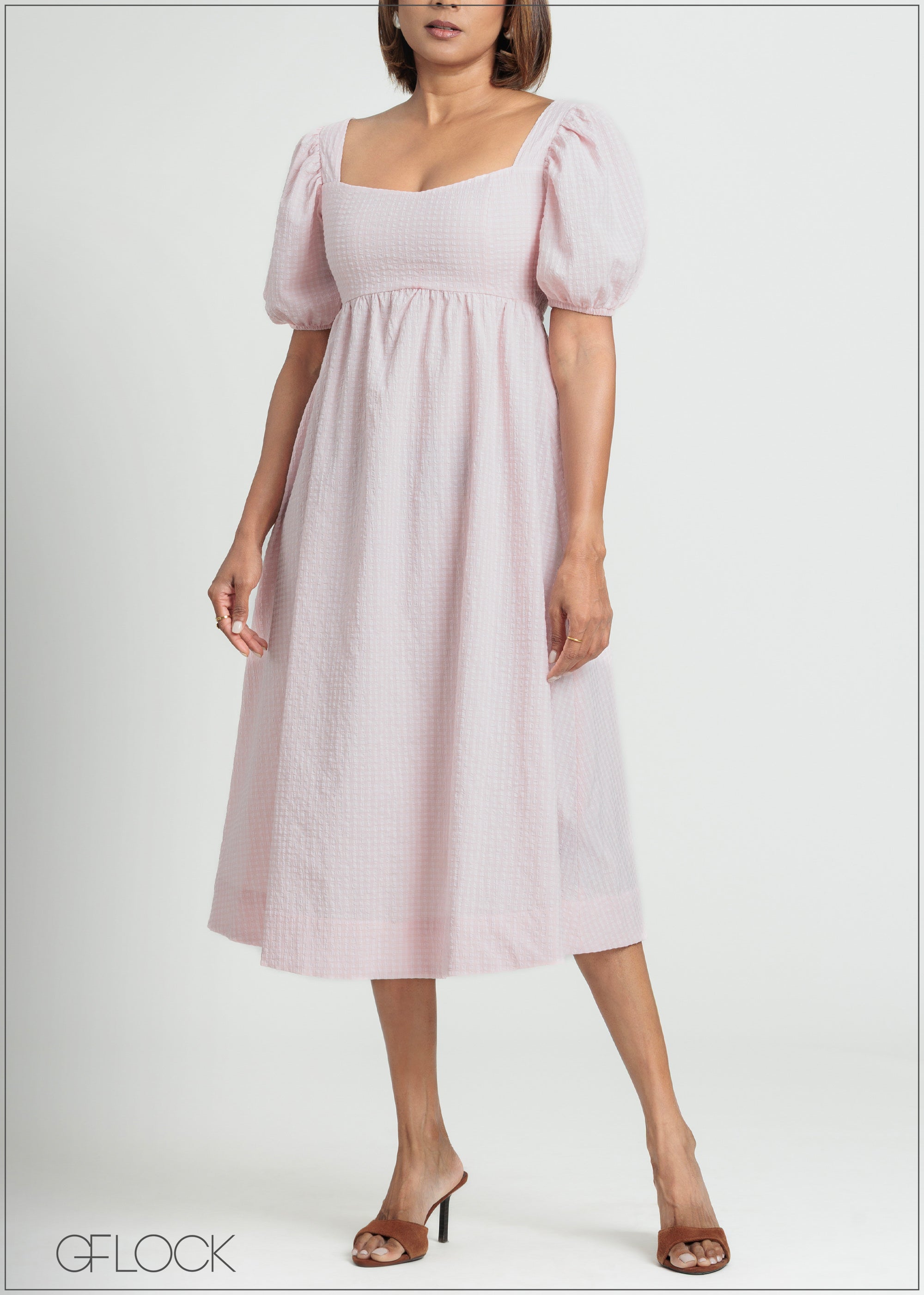 Puff Sleeve Mini Dress - 090725