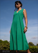 Front Pleat Detailed Midi Dress - 171025