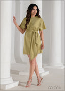 Batwing Sleeve Mini Dress - 090625