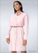 Long Sleeve Shirt Dress - 200625
