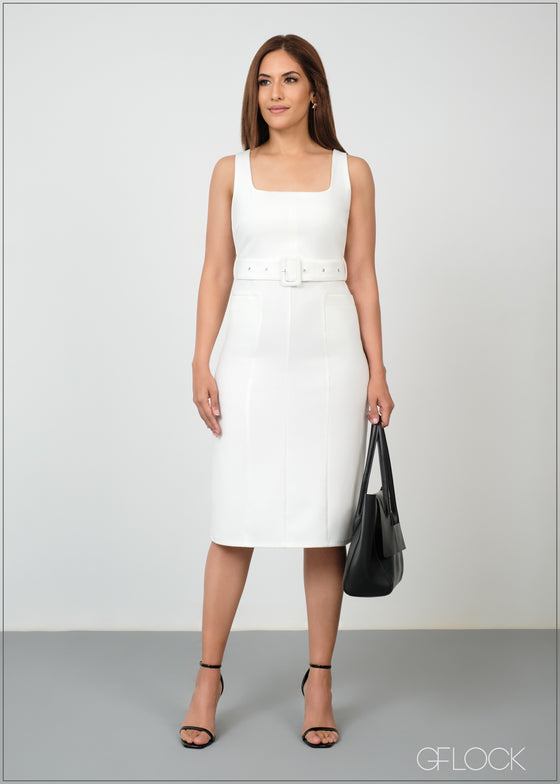 Square Neck Midi Dress - 210524