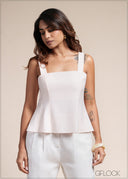 Strappy Peplum Top - 100426