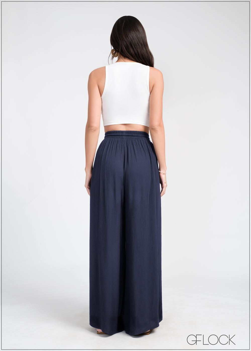 Elasticated Waist Wide Leg Pant - 240325