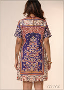 Printed Shift Dress - 040426