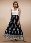 Border Printed Maxi Skirt - 230725