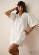 Puff Sleeve Mini Dress - 030426