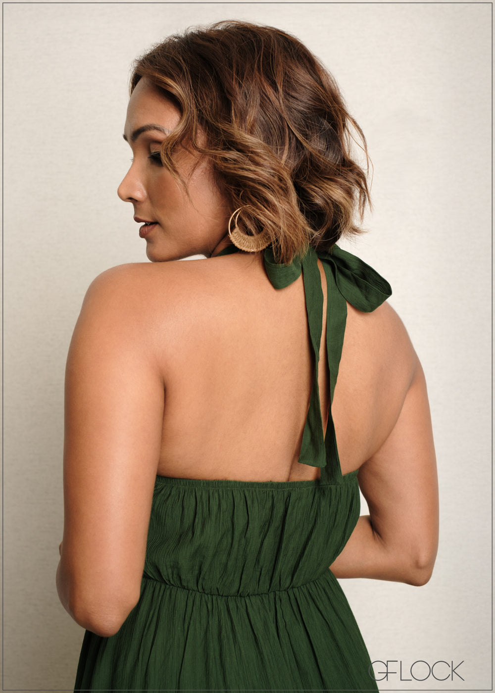 Halter Neck Midi Dress - 090525