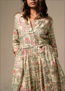 Printed Shirt Dress - 270326