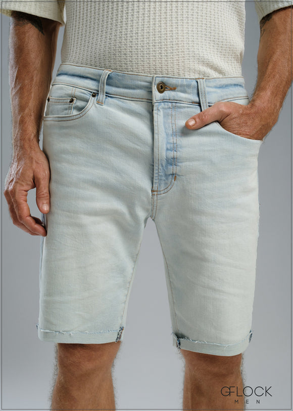 Light Wash Denim Short - 121125