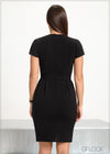 Cap-Sleeve Bodycon Dress - 200125