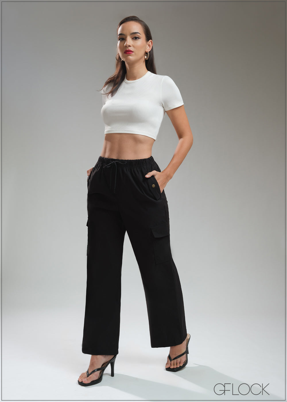 Cargo Style Tie-In Ankle Pant - 270925