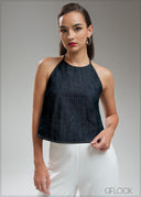 Denim Halter Top - 210925