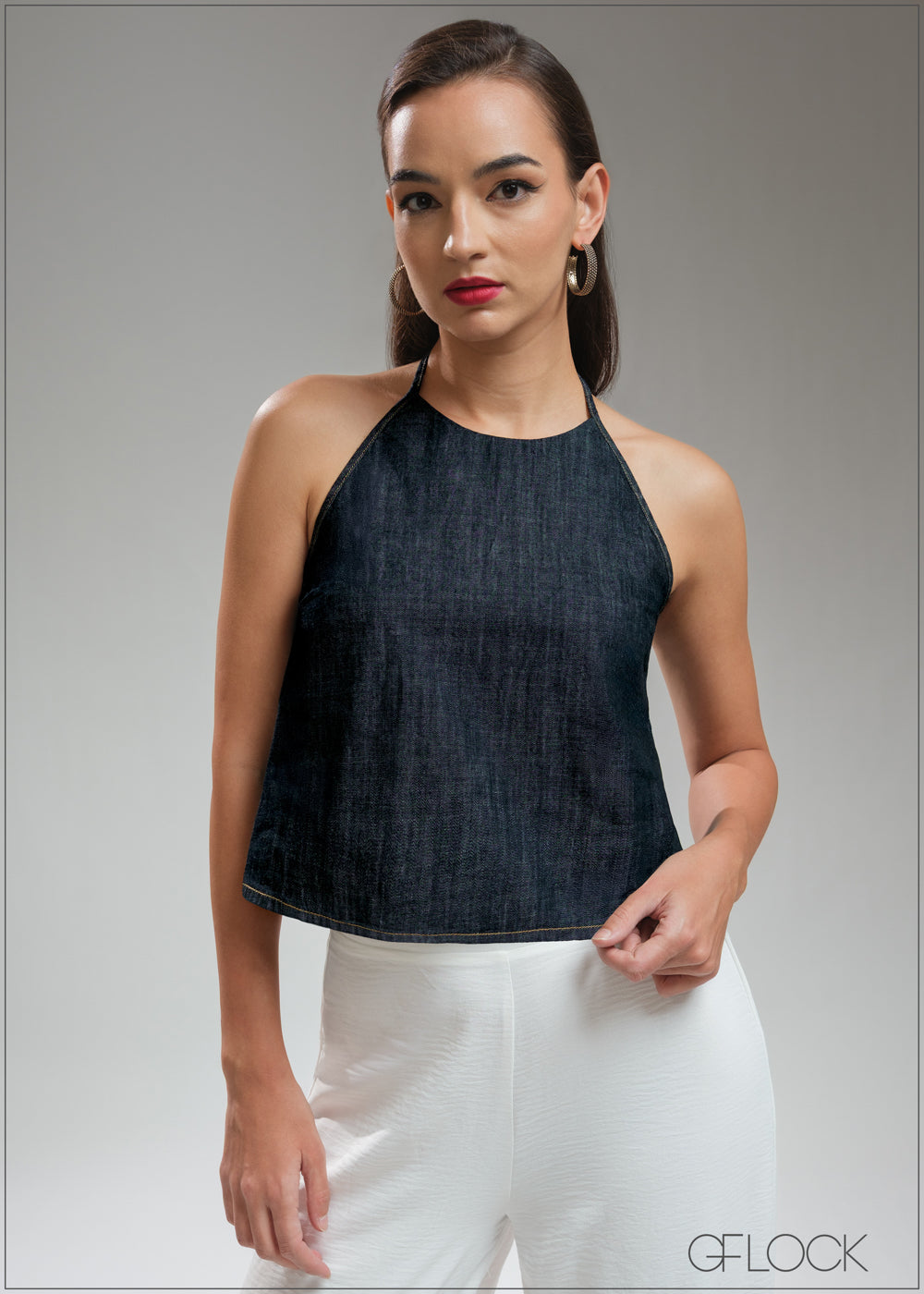 Denim Halter Top - 210925