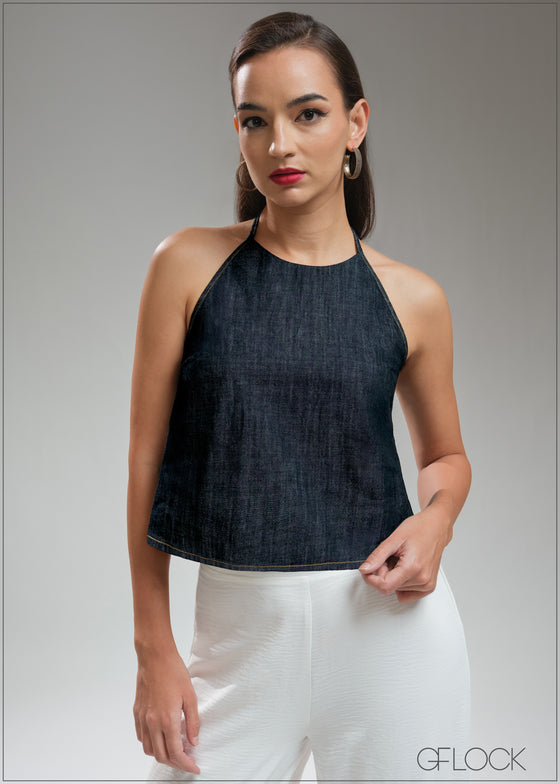 Denim Halter Top - 210925