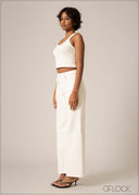 High Waist Wide Leg Jean - Short Length - 220826D